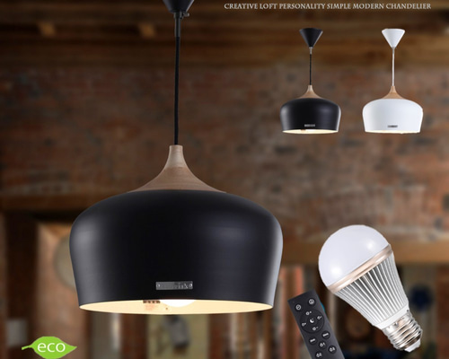ペンダントライト LOFT天井照明 リモコン式調光調色LED電球付き