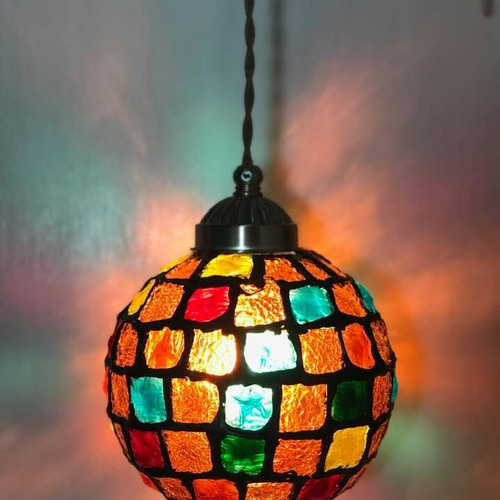 ン 大人気 新品 ノ 天井照明 ペンダントライト モザイクガラス LED電球対応 手作り シーリングライト・天井照明