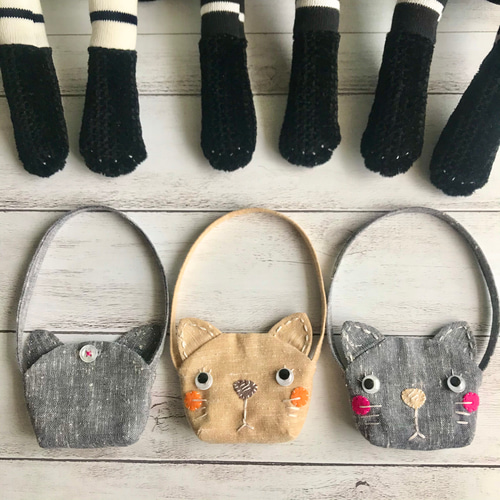 nekoバッグの靴下ねこちゃん❗】ほっこり カワイイ縫いぐるみ