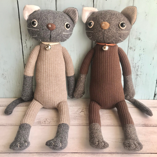 高級ファー♡短足ぽってりボディ♡子猫ちゃん♡アートドール♡ぬいぐるみ♡ ぬいぐるみ 生後20日 仔狼オオカミ 赤ちゃん wolf 布製アートドール