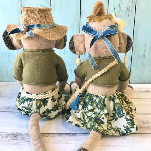 専用∶ソックモンキーペア ソックモンキー ❤︎ ちびペア ぬいぐるみ