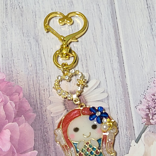 アマビエ様のレジンチャーム 疫病退散・アマビエ様のキーホルダー