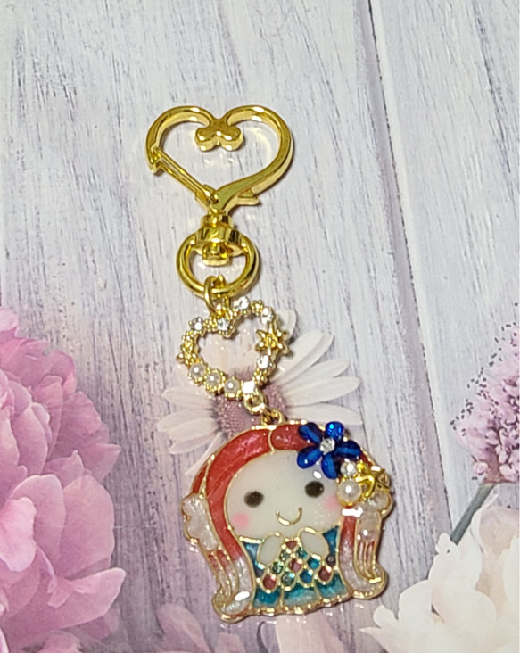 疫病退散アマビエ様のキーホルダー・ハンドメイド・レジン