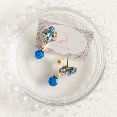特別価格【シンデレラ】ブルーカラーオパール他チャームピアスイヤリング