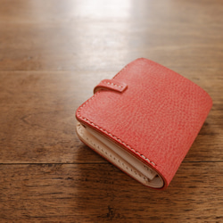 二つ折りミニ財布　イタリアンレザー  バベル　fragola (イチゴ) 2枚目の画像