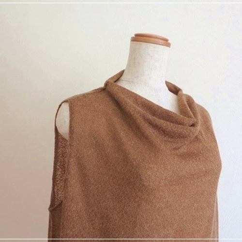 brown* ボトルネックドレープベスト ニット・セーター tickle** 通販 