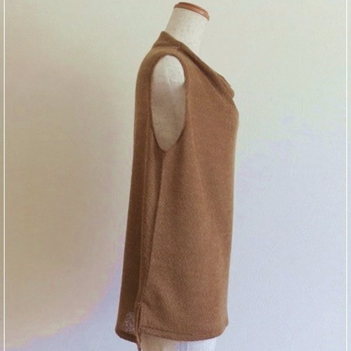 brown* ボトルネックドレープベスト ニット・セーター tickle** 通販 