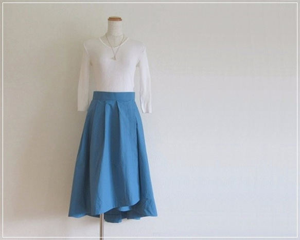 【特集掲載】marine blue* フィッシュテールラップスカート 1枚目の画像