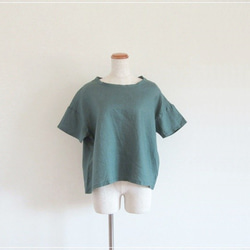 green* リネンのゆったりTシャツ 1枚目の画像