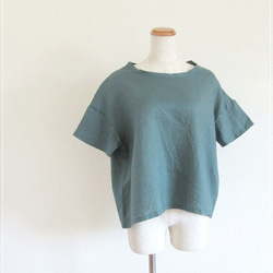 green* リネンのゆったりTシャツ 3枚目の画像