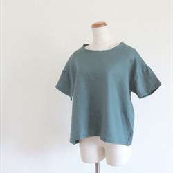 green* リネンのゆったりTシャツ 4枚目の画像