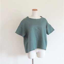 green* リネンのゆったりTシャツ 8枚目の画像