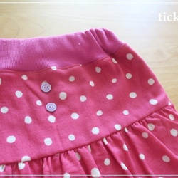 チェリーピンク*ランダムドットのバルーンスカート90サイズ 3枚目の画像