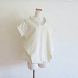 【再販】アイボリー* フロントタックブラウス 4枚目の画像