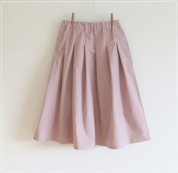 【再販】さくら色* リボンつきタックギャザースカート 3枚目の画像