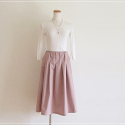 【再販】さくら色* リボンつきタックギャザースカート 5枚目の画像