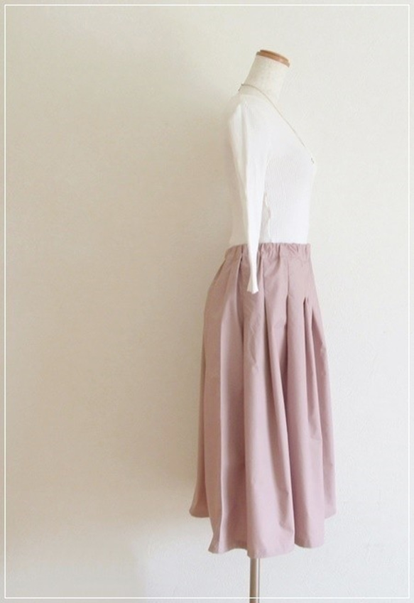 【再販】さくら色* リボンつきタックギャザースカート 9枚目の画像
