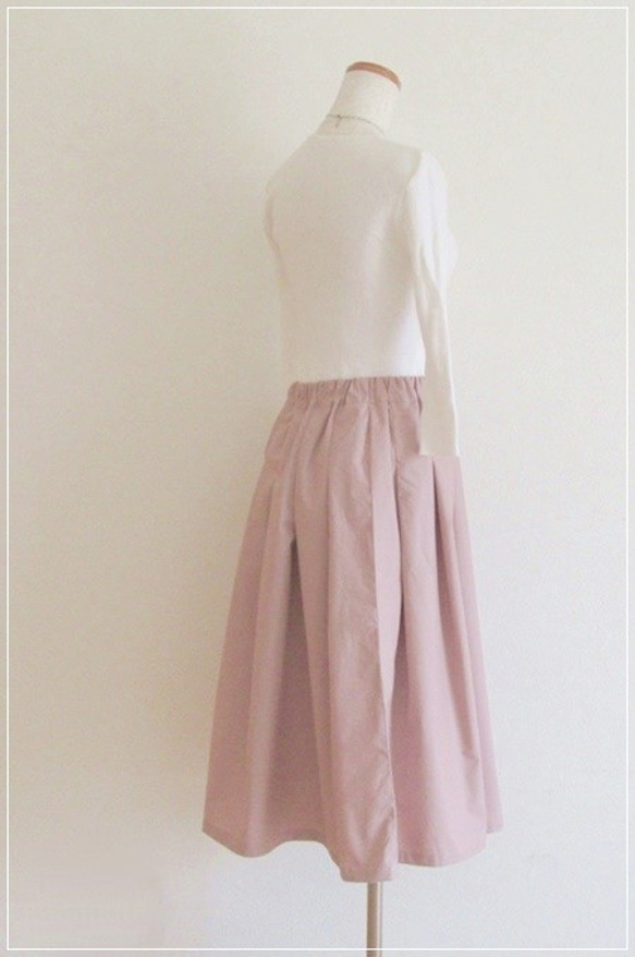 【再販】さくら色* リボンつきタックギャザースカート 10枚目の画像