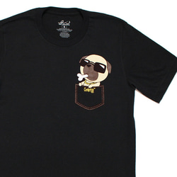 | PL パグ | アメリカンコットン ユニセックス　フェイクポケットデザイン付　半袖Tシャツ 2枚目の画像