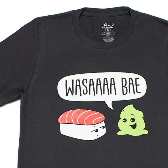 | WasaBae  |  コットン100% ユニセックス 半袖Tシャツ　ダークグレー 2枚目の画像