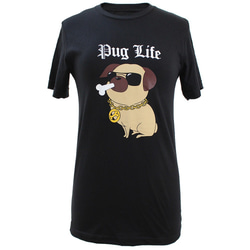 | Pug Life 巴哥 | 美國棉 中性 短袖T恤_黑色 第4張的照片