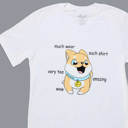 | 呆萌 Doge 柴犬 |  美國棉 中性 短袖T恤_白色 第2張的照片