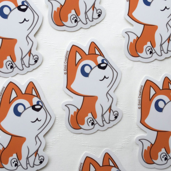 Cute Husky Dog Sticker 5枚目の画像
