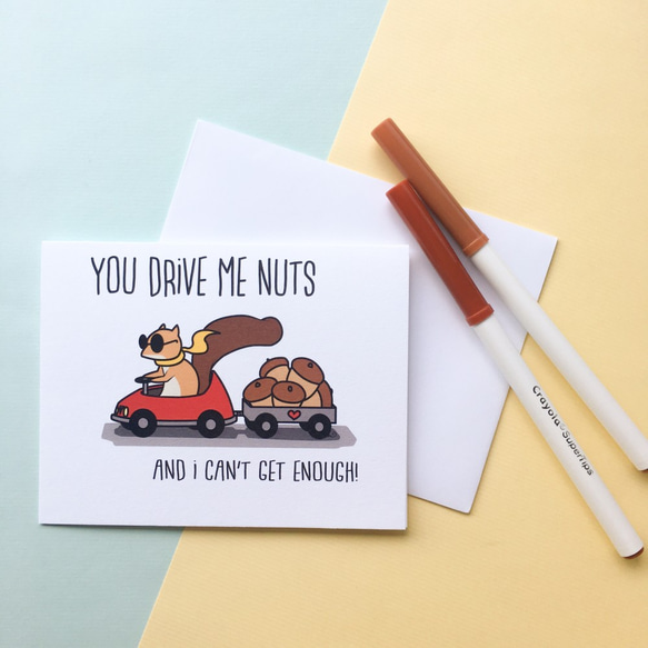 You Drive Me Nuts Squirrel Card 1枚目の画像