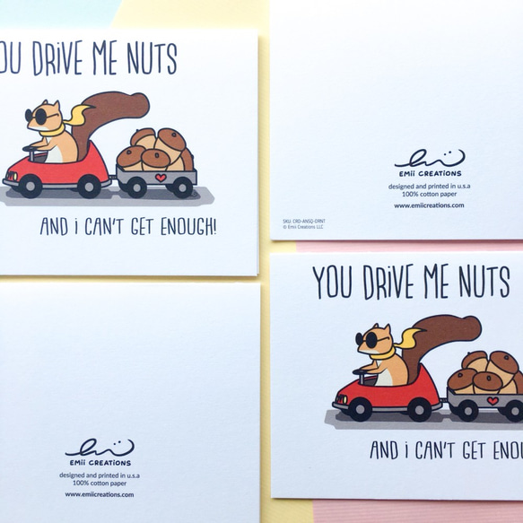 You Drive Me Nuts Squirrel Card 2枚目の画像