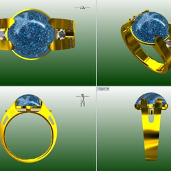 　K18　天然ラピスラズリー（DIA0.10CT)　RING（指輪） 3枚目の画像