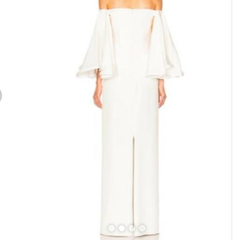 高品質！ ウエディングドレス  ホワイト  オフショルダー  ロング   優雅なシルエット  細見えシルエット