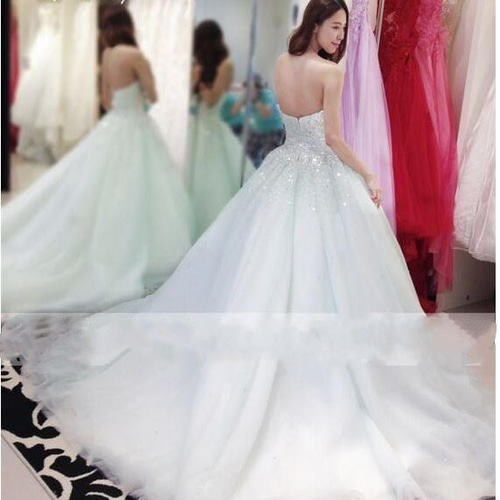 カラードレス ピンク ベアトップ ソフトチュール ハンドビーディング  