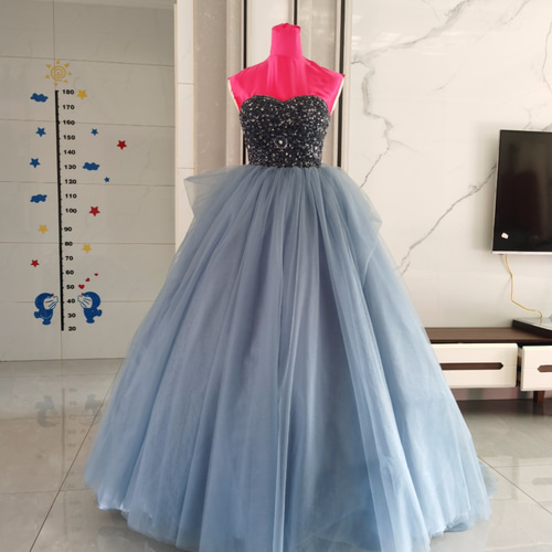 ドレス  140   ブルーグレー