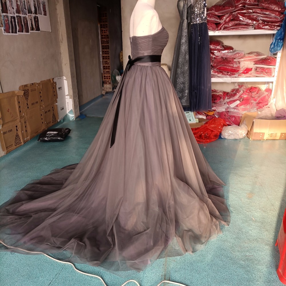 高品質！ パーティードレス   ミニトレーン/短トレーン  取り外しオフショルダー  エレガント   編み上げ   細見