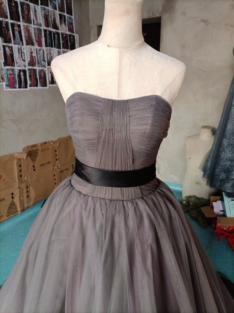 高品質！ パーティードレス   ミニトレーン/短トレーン  取り外しオフショルダー  エレガント   編み上げ   細見