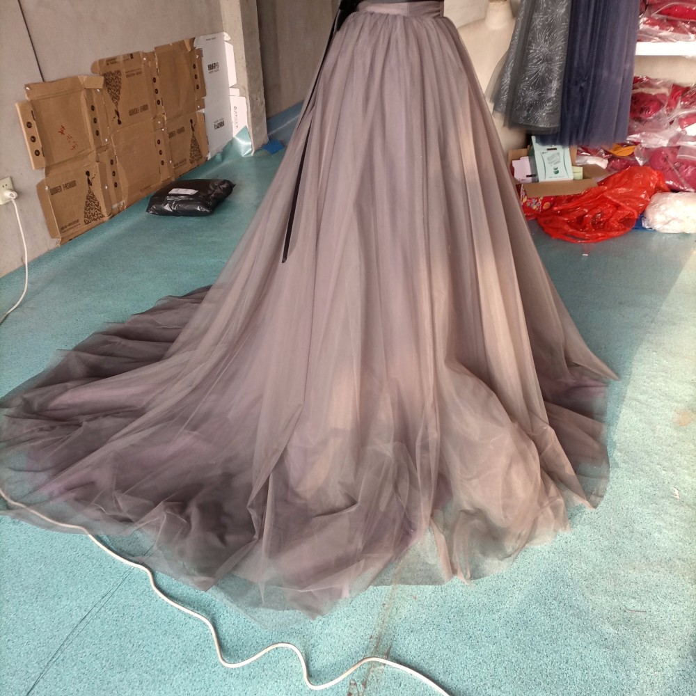 高品質！ パーティードレス   ミニトレーン/短トレーン  取り外しオフショルダー  エレガント   編み上げ   細見