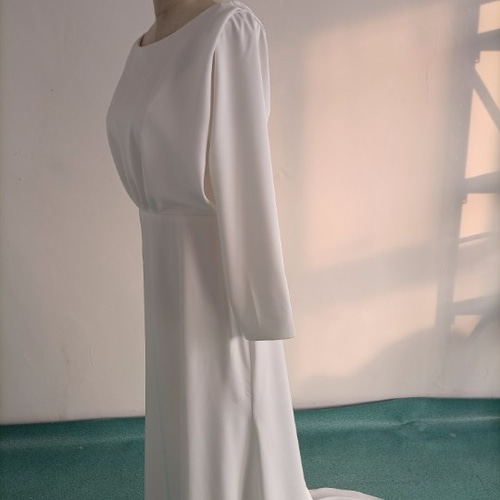 エレガント ウエディングドレス パーティードレス ミニトレーン/短  