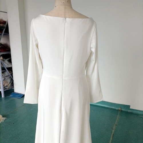 エレガント ウエディングドレス パーティードレス ミニトレーン/短  