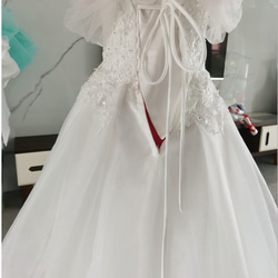 上品！ ウエディングドレス ホワイト フィッシュテール オフショルダー 可愛い 3枚目の画像