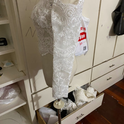 高質量！婚紗禮服波萊羅白色精緻蕾絲新娘/露肩長袖 第3張的照片