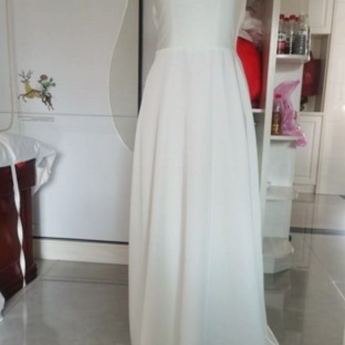 高品質！ ウエディングドレス ホワイト ショートトレーン ボレロ付き  