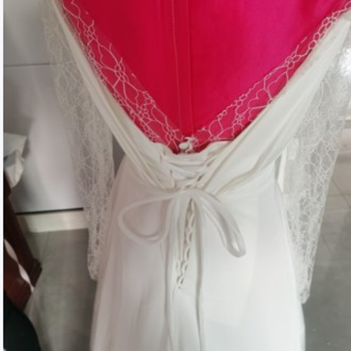 高品質！ ウエディングドレス ホワイト ショートトレーン ボレロ付き  