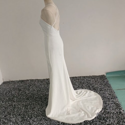 高品質！  ウエディングドレス ホワイト マーメイドライン トレーン 6枚目の画像