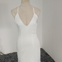 高品質！  ウエディングドレス ホワイト マーメイドライン トレーン 8枚目の画像