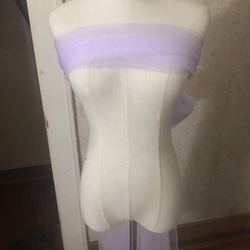 素敵なカラードレス オフショルダー パープル/紫 ソフトチュール 花嫁 7枚目の画像