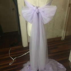 素敵なカラードレス オフショルダー パープル/紫 ソフトチュール 花嫁 8枚目の画像