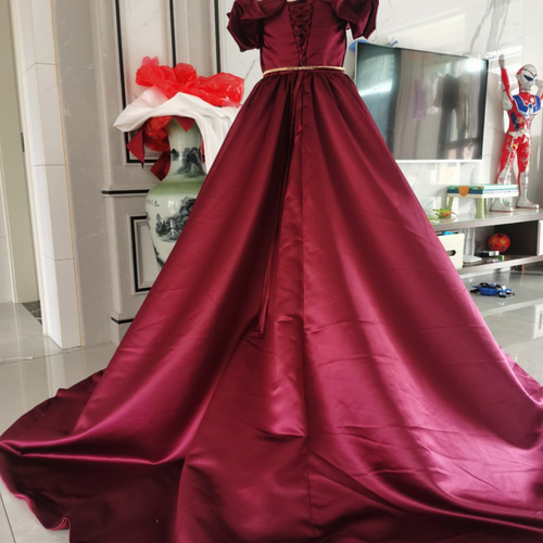 エレガント オフショルダー パーティードレス 色オーダー可能 舞台  