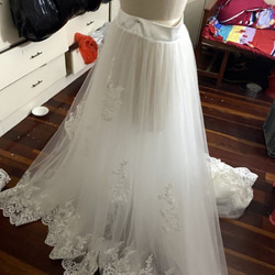 高品質！ソフトチュールオーバースカート 魅惑の花レース ボリュームアップ　3層チュール 1枚目の画像