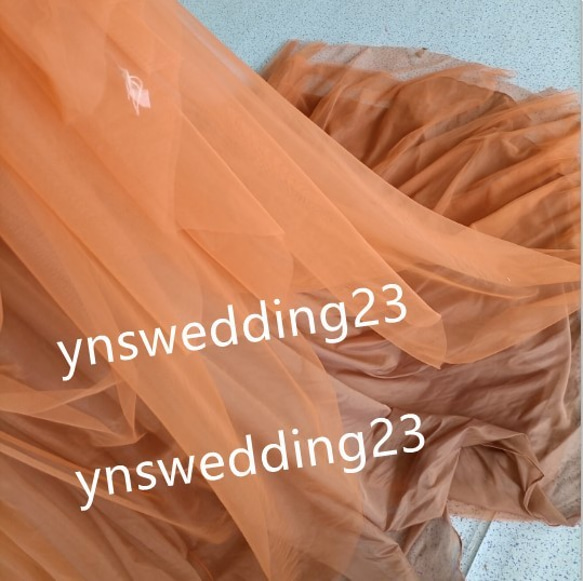 カラードレス テラコッタ色 Vネックドレス ソフトチュール 憧れのドレ 9枚目の画像