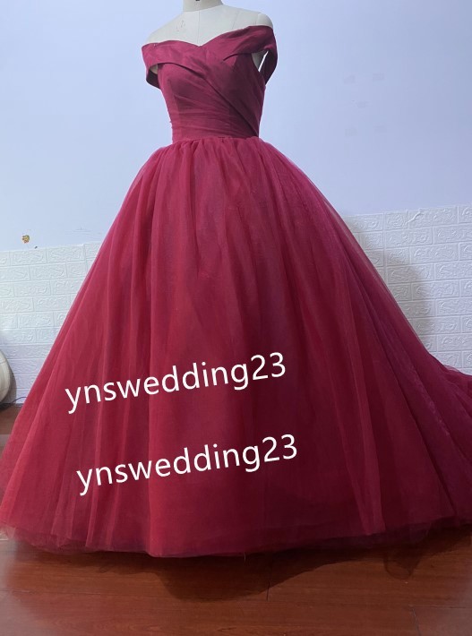 Vネックドレス カラードレス テラコッタ色 背中見せ トレーン 前撮り  